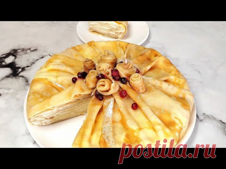 Блинный торт к МАСЛЕНИЦЕ с творожно-сливочным кремом ЧИЗ