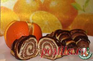 Сдобные рогалики с какао и орехо-маковой начинкой - кулинарный рецепт