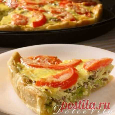 Открытый пирог с капустой и мясным фаршем - МирТесен