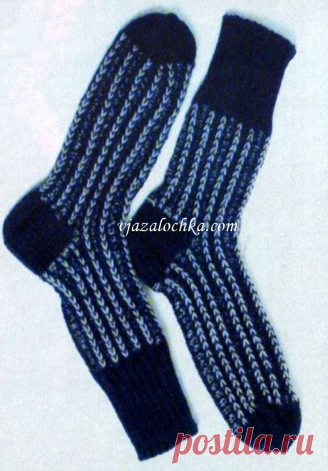 Мужские носки с узором из снятых петель