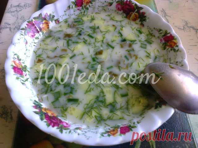 Холодный суп из щавеля с яйцом и огурцом