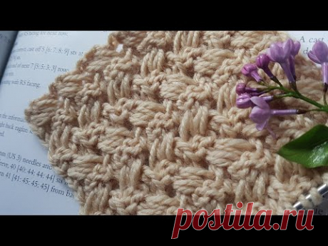 Очень эффектная плетёнка спицами 🌾 knitting pattern.