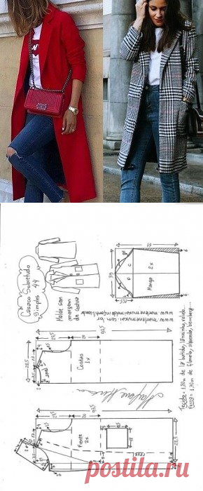 Casaco sobretudo simples | DIY - molde, corte e costura - Marlene Mukai