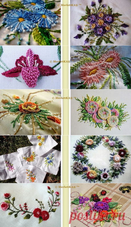 Бразильская техника вышивки (Brazilian Dimensional Embroidery) ☆ швы и стежки, мастер -классы и видео