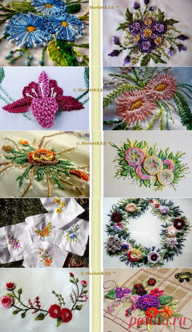Бразильская техника вышивки (Brazilian Dimensional Embroidery) ☆ швы и стежки, мастер -классы и видео