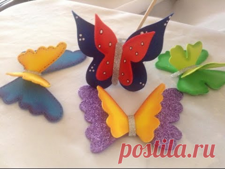 Mariposas tridimensionales en goma eva