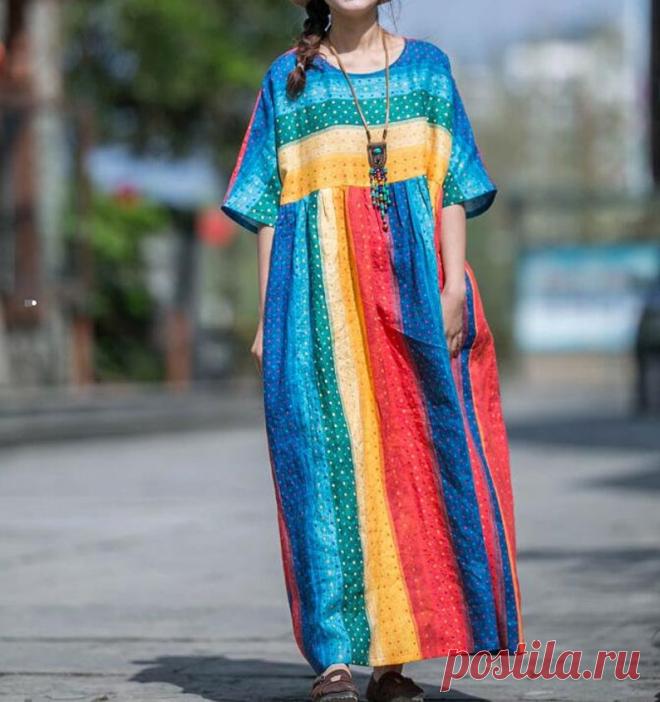 Womens Summer linen dresses plus size boho Maxi dress Prom | Etsy