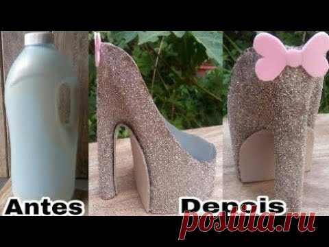 Salto alto feito com garrafa de amaciante Diy - YouTube