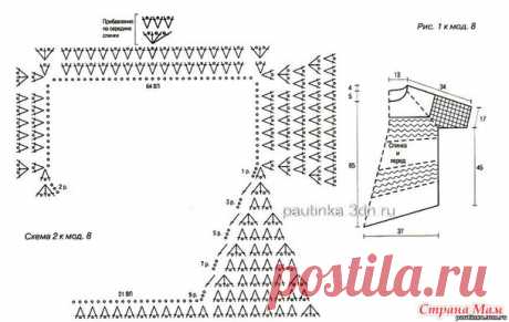 Туника с рукавами реглан с переходом цвета. Крючок. - ВЯЗАНАЯ МОДА+ ДЛЯ НЕМОДЕЛЬНЫХ ДАМ - Страна Мам