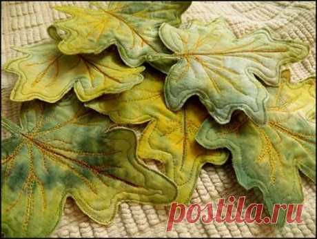 Leaf Art Fabric Coasters - Free Sewing Tutorial