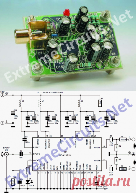 Mini Audio DAC | EEWeb Community
В прошлом мы описали тестера S/PDIF, состоя из специального декодера IC с интегрированным конвертером D/A. Два внедрения ‘DAC аудио IEC 60958’ от Philips могли использоваться здесь: UDA1350ATS или UDA1351TS. У последнего есть частотный диапазон до 96 кГц.