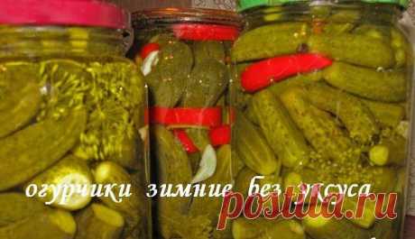 ОГУРЧИКИ  НА   ЗИМУ, БЕЗ  УКСУСА.
