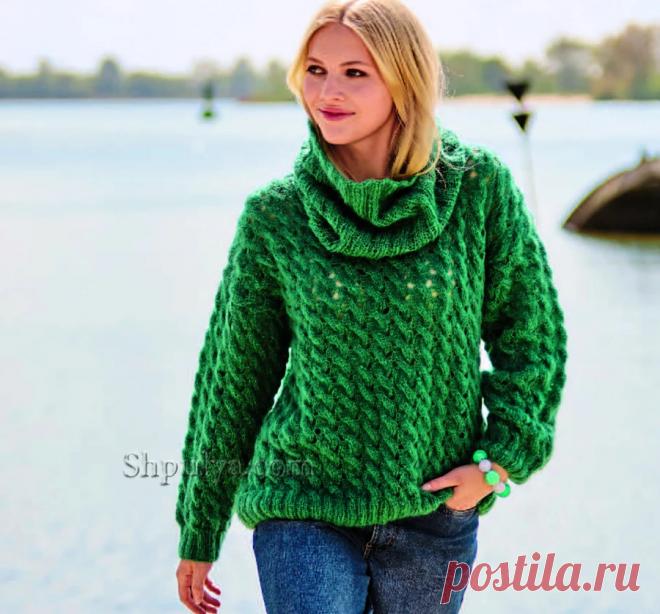 Пуловер с «косами» и объемный снуд — Shpulya.com - схемы с описанием для вязания спицами и крючком