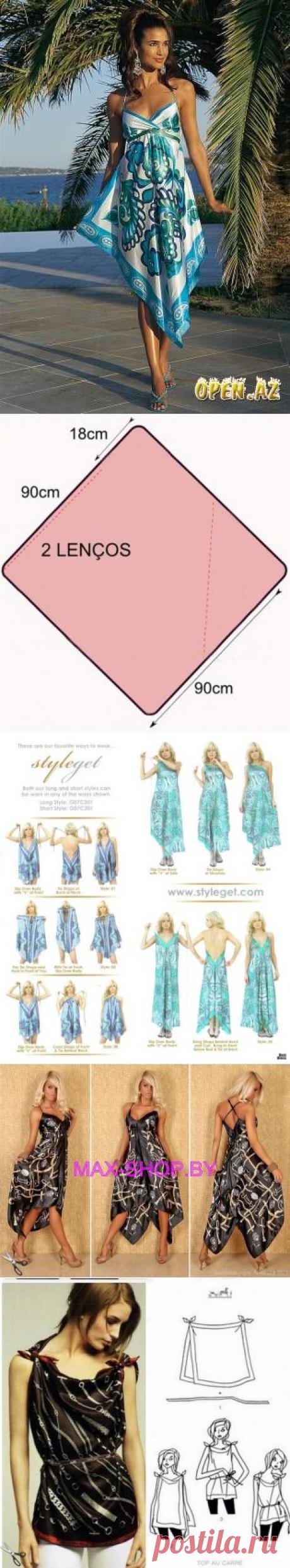 Эффектные летние сарафаны и топы шьем из платков — Рукоделие