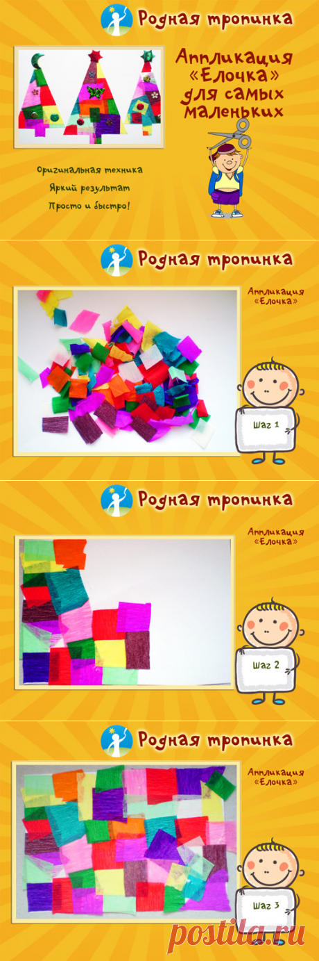 Аппликация Елочка из бумаги