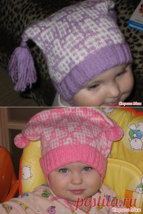 Шапочки "ленивым" жаккардом - Вязание для детей - Страна Мам
