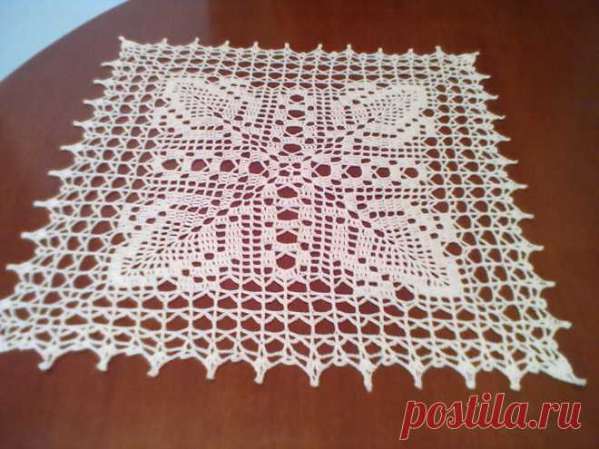 Салфетка "Цветы изо льда" / Вязание крючком / Вязание крючком. Ваши работы
