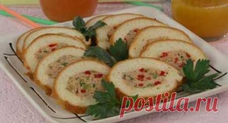Батон, фаршированный тунцом - Кулинарные рецепты от Веселого Жирафа