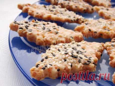 Песочное печенье с кунжутом и сыром