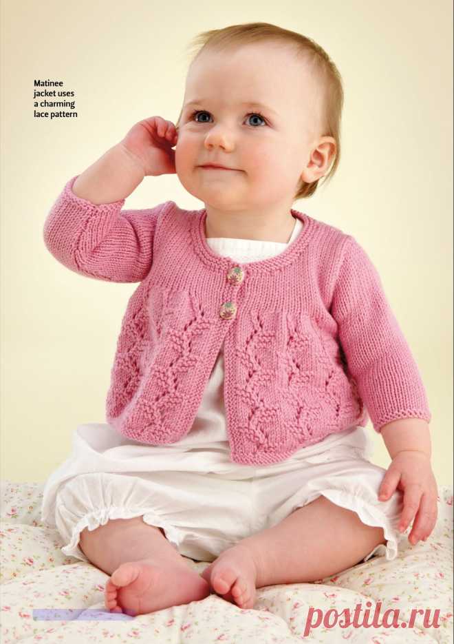 Вязание для новорожденных кофточки Little Vine (Маленькая лоза), The Knitter 57.
