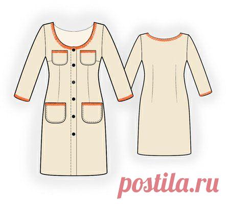 Выкройки - платье на пуговицах