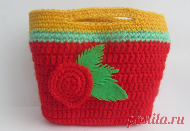 Яркая сумочка крючком для девочки: МК для начинающих