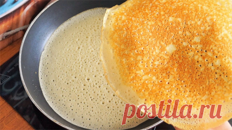 НАШЁЛСЯ ЛЮБИМЫЙ! Рецепт самых вкусных и "дырявых" БЛИНЧИКОВ НА МАСЛЕНИЦУ! Не порвётся ни один блин! Вкусные блинчики на кефире заварные в дырочку. Самый правильный рецепт, что я пробовала. Не порвётся ни один блинчик, не прилипают к сковороде и получаются у...