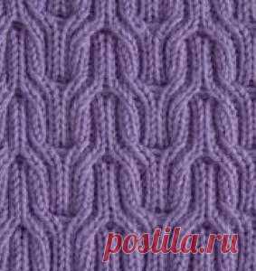 Двухсторонний узор спицами.