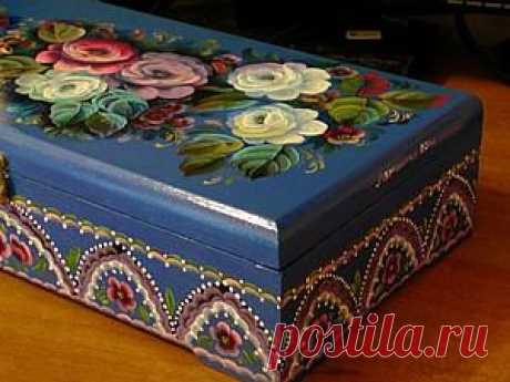 Делаем орнамент на шкатулке двойным мазком - Ярмарка Мастеров - ручная работа, handmade