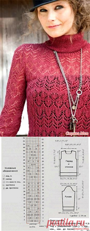 Ажурная водолазка спицами из журнала Vogue - Вяжем вместе он-лайн - Страна Мам