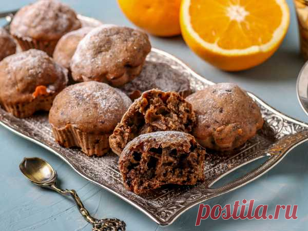 Шоколадные маффины на апельсиновом соке — рецепт с фото пошагово
