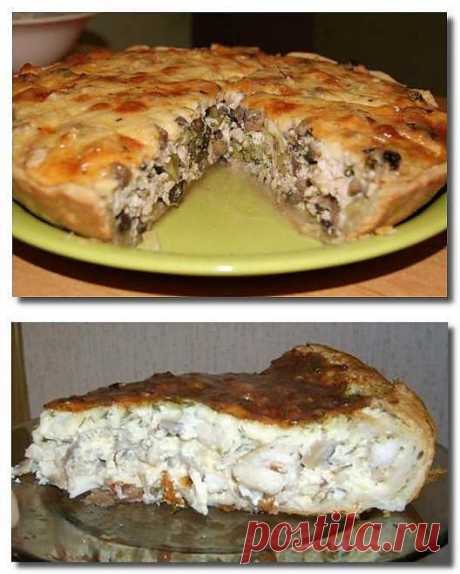 ПИРОГ С КУРИЦЕЙ И ГРИБАМИ