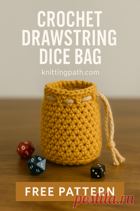Crochet Drawstring Dice Bag