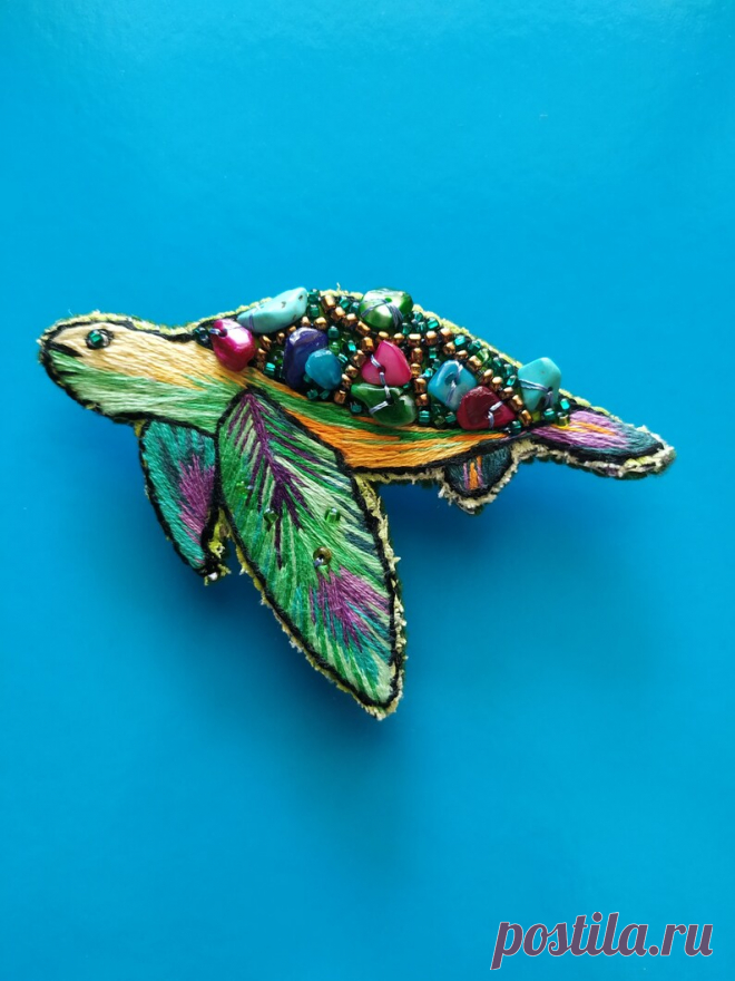 Tortuga broche bordado hecho a mano - Etsy Chile