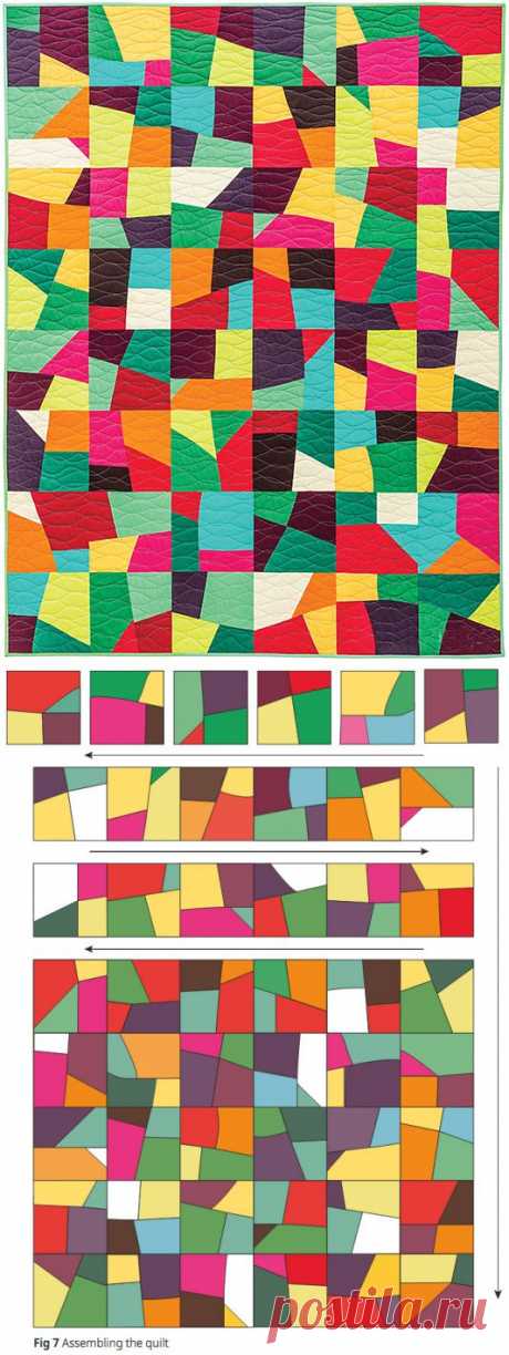 Crazy Patchwork Quilt Instructions. Лоскутное одеяло. Инструкция по шитью.