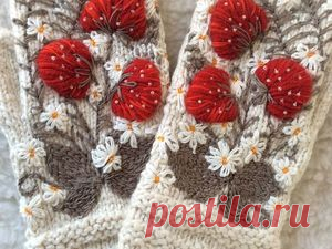 Украшаем варежки объемной вышивкой - Ярмарка Мастеров - ручная работа, handmade