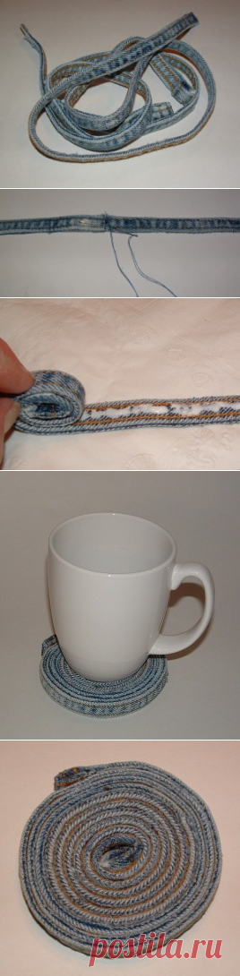 Recycled Denim Coaster | My Recycled Bags.com