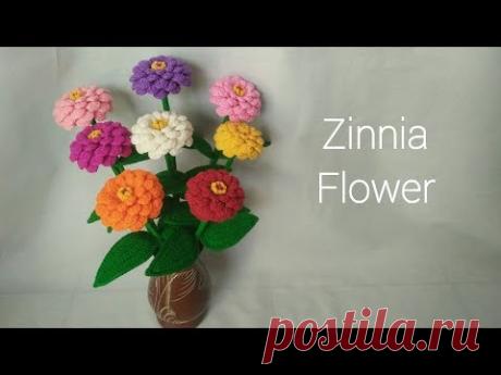 Zinnia Flower Crochet ดอกบานชื่นโครเชต ์PART1/2ถักดอกบานชื่น