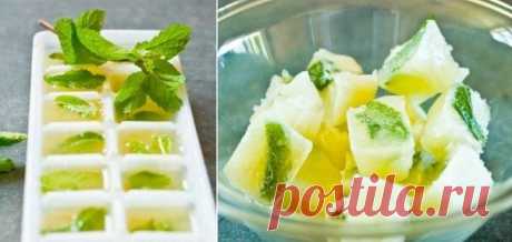 18 крутых способов использовать формочки для льда: ↪ Сок лайма + мята. Хоть в чай, хоть в мохито 👌