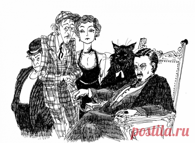 Кот Бегемот глазами художников из разных стран мира и его цитаты.Ч.1 | Белая и пушистая | Яндекс Дзен