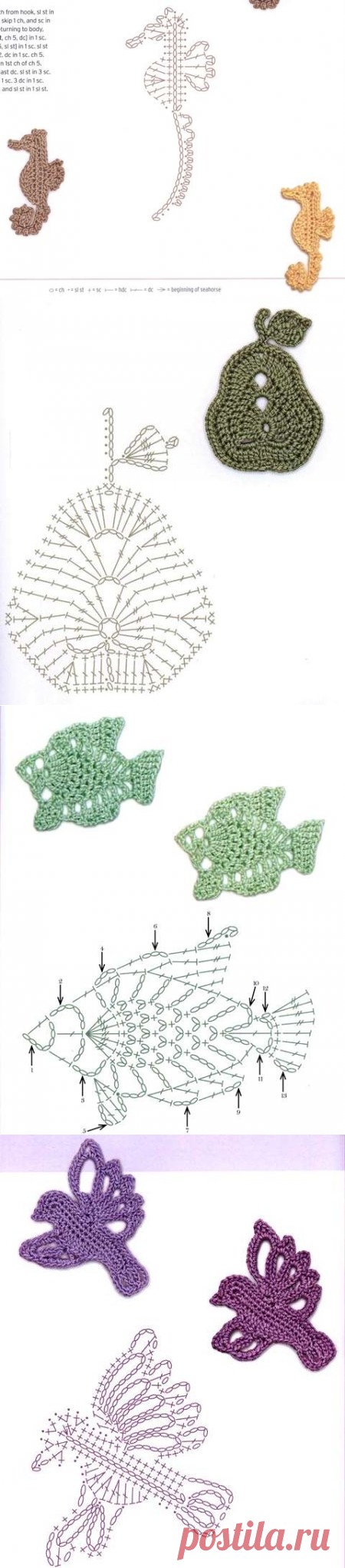 Мотивы крючком для аппликаций