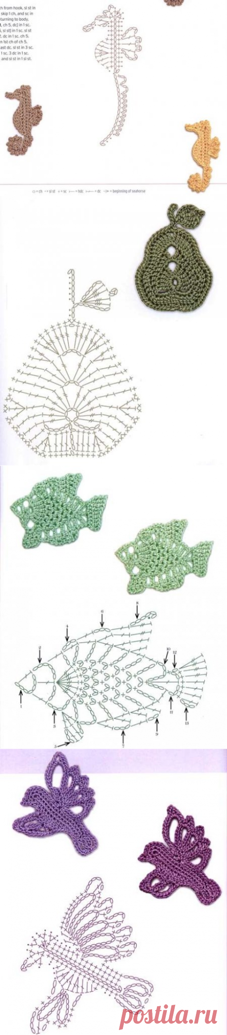 Мотивы крючком для аппликаций