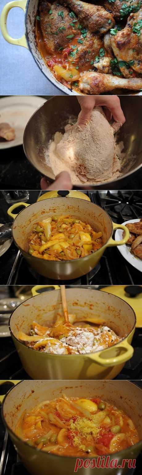 Запеченная курица с оливками и луком, пошаговый фото рецепт