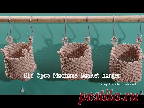 (1) Diy 3pcs Macrame Plant Hanger , Basket hanger | Macrame for beginners | Him Macrame - YouTube