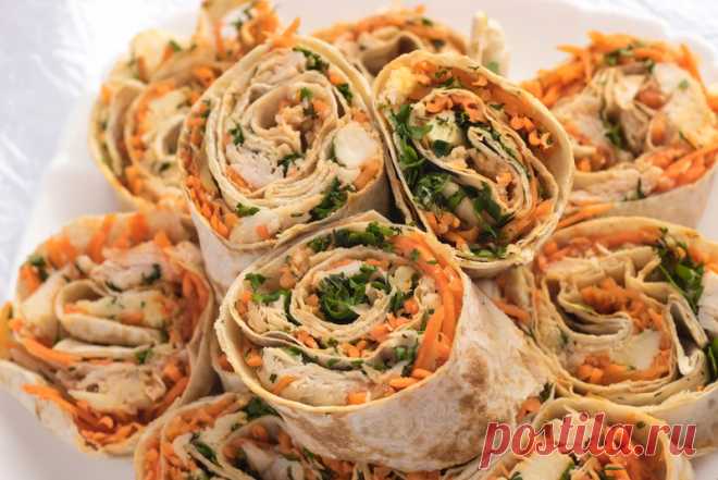 Рулеты из лаваша с разными начинками