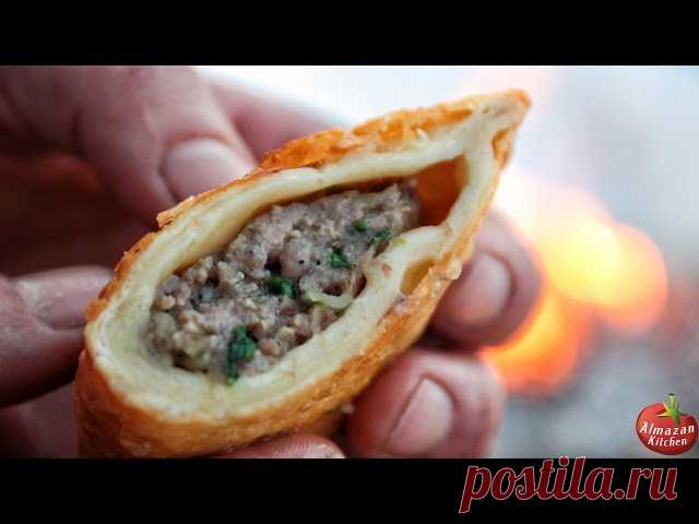 Best Cheburek Ever! - Super Food Cooked Outside! Imagine the fresh crispy fried dough with spicy and juicy meat filling that just melts in your mouth after you experienced that loud crisp...  That's what this cheburek is, and it will make you HUNGRY! 
P.S. Oh, and don't forget about the special sauce to