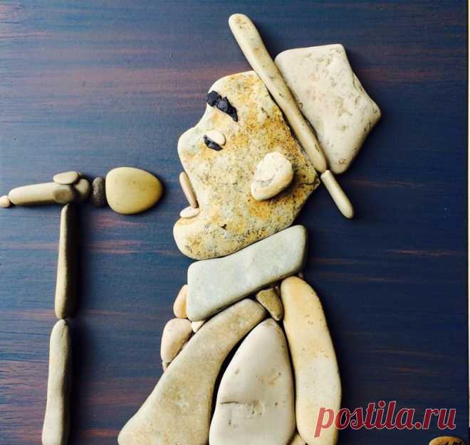 Удивительные картины из камней в виде людей: идеи — DIYIdeas