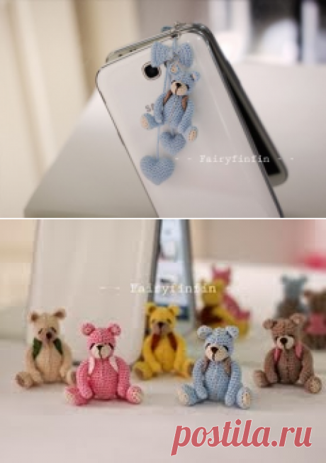 FairyFinFin: Cute Accessories Phone Charm Crochet Bear doll, Cute Gifts, Birthday Gifts, Girl Gifts