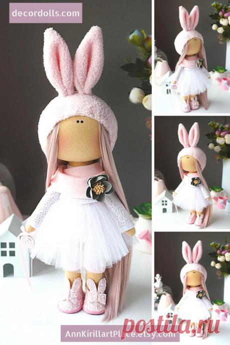 Bunny Christmas Doll Handmade Tilda Doll Decor Baby Doll | Etsy