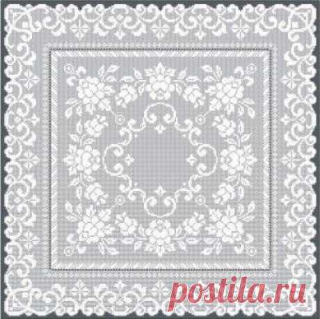Филе Крючком Образцы » Филе Вязание Крючком Узоры - Розы